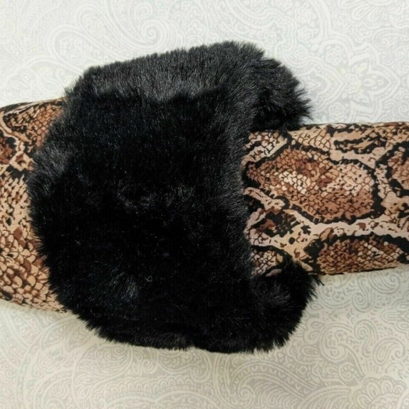 INC International Concepts Women's Anaconda Snake Slippers With Faux-Fur Size S - Picture 5 of 6